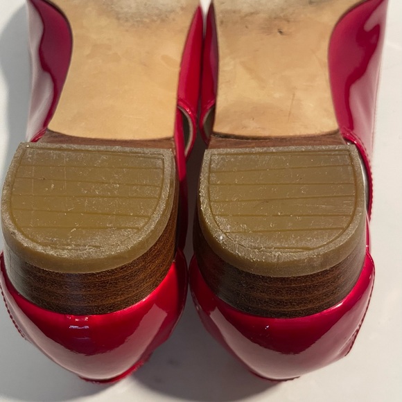 Stuart Weitzman Red Patent Leather Open Toe Chitchat Flats - Picture 6 of 6